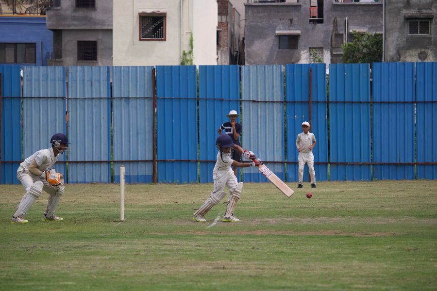 Children playing cricket